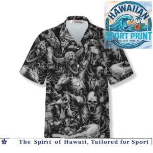 Dark Fantasy Skulls Monsters Heavy Metal Horror Art Hawaiian Shirt