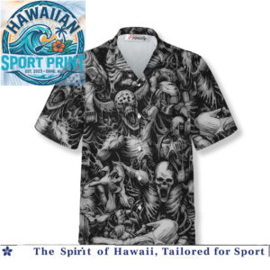 Dark Fantasy Skulls Monsters Heavy Metal Horror Art Hawaiian Shirt