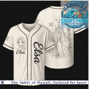 Disney Frozen Elsa Ice Castle Sketch Baseball Jersey
