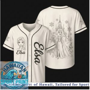 Disney Frozen Elsa Ice Castle Sketch Baseball Jersey