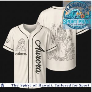 Disney Princess Aurora Castle Sketch Vintage Baseball Jersey