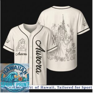Disney Princess Aurora Castle Sketch Vintage Baseball Jersey