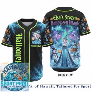 Elsa Frozen Halloween Magic Winter Disney Baseball Jersey