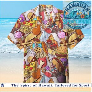 Fast Food Fast Foodies Pizza Burger Fries Cartoon Hawaiian Shirt