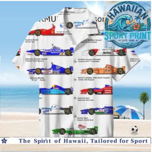 Formula 1 Vintage Grand Prix Racing Cars Hawaiian Shirt