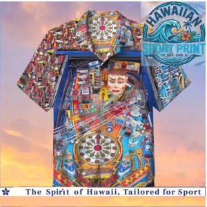 Funhouse Pinball Machine Arcade Retro Vintage Gaming Hawaiian Shirt