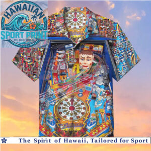 Funhouse Pinball Machine Arcade Retro Vintage Gaming Hawaiian Shirt