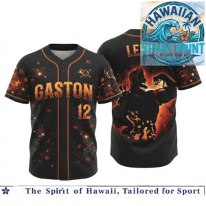 Gaston Beauty And The Beast Strongman Autumn Fire Baseball Jersey