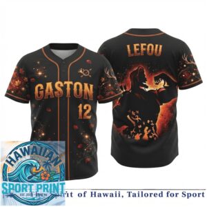 Gaston Beauty And The Beast Strongman Autumn Fire Baseball Jersey