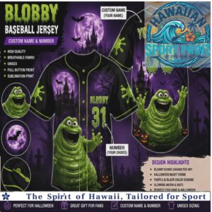 Ghostbusters Blobby Halloween Theme Custom Baseball Jersey