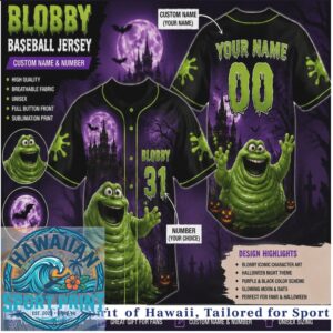 Ghostbusters Blobby Halloween Theme Custom Baseball Jersey