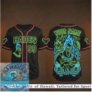 Hades Neon Flame Villain Baseball Jersey
