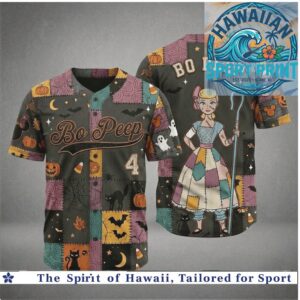 Halloween Bo Peep Patchwork Witch Spooky Night Custom Baseball Jersey