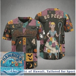 Halloween Bo Peep Patchwork Witch Spooky Night Custom Baseball Jersey