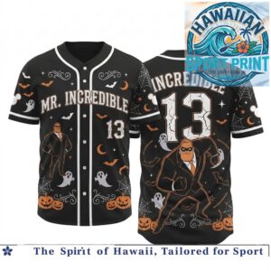 Halloween Mr Incredible Hero Pumpkin Spooky Night Custom Baseball Jersey