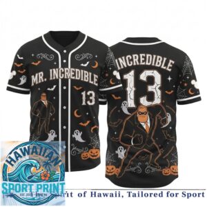 Halloween Mr Incredible Hero Pumpkin Spooky Night Custom Baseball Jersey