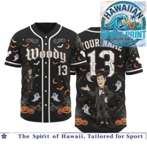 Halloween Woody Ghost Pumpkin Spooky Night Custom Baseball Jersey