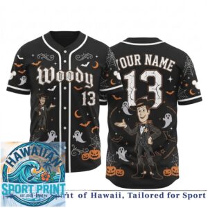 Halloween Woody Ghost Pumpkin Spooky Night Custom Baseball Jersey