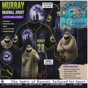 Hotel Transylvania Murray Mummy Halloween Custom Baseball Jersey