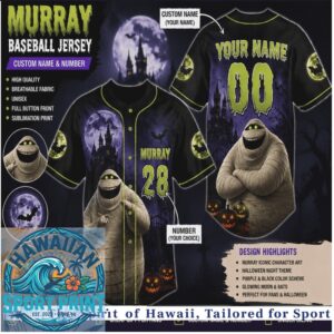 Hotel Transylvania Murray Mummy Halloween Custom Baseball Jersey