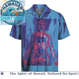 Human Anatomy Blue Red Artistic Vintage Tropical Hawaiian Shirt