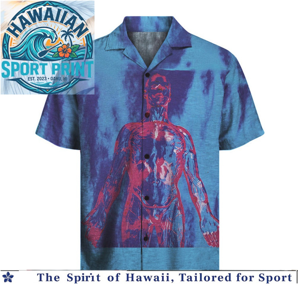 Human Anatomy Blue Red Artistic Vintage Tropical Hawaiian Shirt Human Anatomy Blue Red Artistic Vintage Tropical Hawaiian Shirt