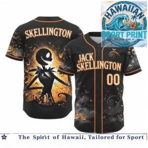 Jack Skellington Nightmare Before Christmas Halloween Baseball Jersey