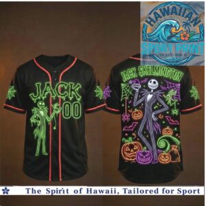 Jack Skelmington Nightmare Before Christmas Neon Baseball Jersey