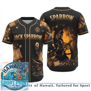 Jack Sparrow Pirate Treasure Map Compass Vintage Baseball Jersey