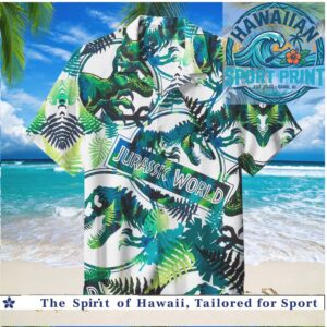 Jurassic World Dinosaur Park Jungle Foliage Adventure Hawaiian Shirt