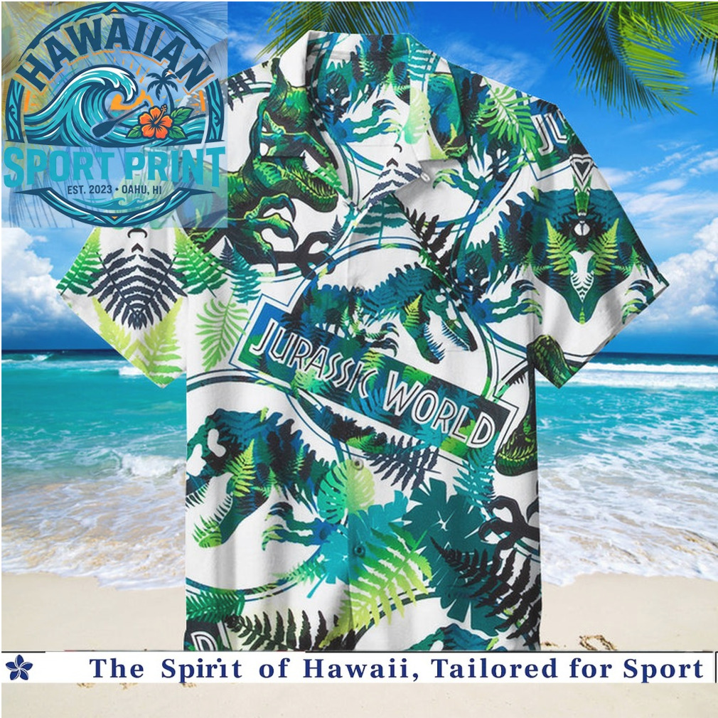 Jurassic World Dinosaur Park Jungle Foliage Adventure Hawaiian Shirt Jurassic World Dinosaur Park Jungle Foliage Adventure Hawaiian Shirt