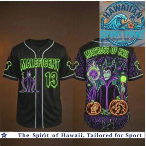 Maleficent Mistress of Evil Halloween Neon Baseball Jersey