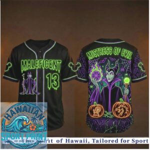 Maleficent Mistress of Evil Halloween Neon Baseball Jersey