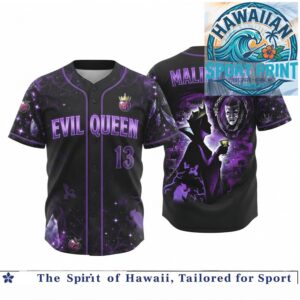 Malificent Evil Queen Dark Magic Crown Villain Baseball Jersey