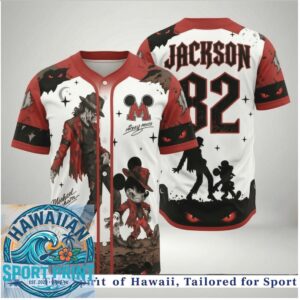 Michael Jackson Mouse Horror Eyes Red Moon 82 Baseball Jersey