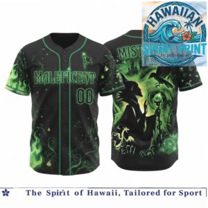 Mistress Maleficent Green Flame Villain Dark Fantasy Jersey