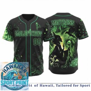 Mistress Maleficent Green Flame Villain Dark Fantasy Jersey
