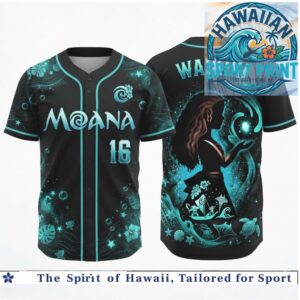 Moana Polynesian Princess Waikiki Glowing Print Baseball Jersey