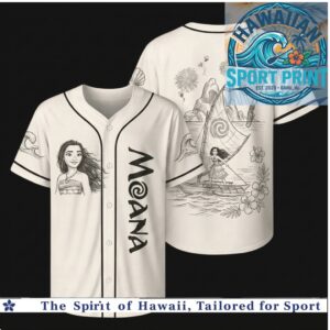 Moana Polynesian Wayfinder Island Sketch Baseball Jersey
