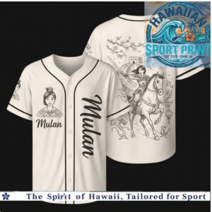 Mulan Warrior Horse Sketch Print Baseball Jersey
