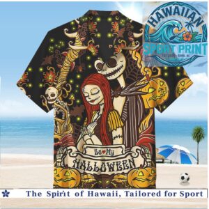 Nightmare Before Christmas Jack And Sally Halloween Hawaiian Shirt