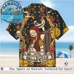Nightmare Before Christmas Jack And Sally Halloween Hawaiian Shirt