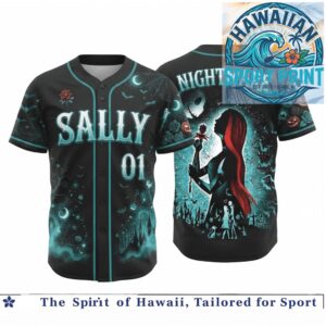 Nightmare Before Christmas Sally Rose Moon Spooky Baseball Jersey