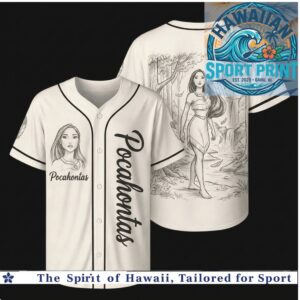 Pocahontas Forest Sketch Print Baseball Jersey