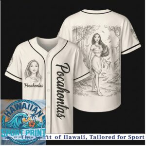 Pocahontas Forest Sketch Print Baseball Jersey