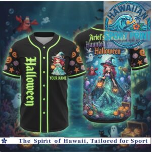 Princess Ariel Haunted Undersea Halloween Custom Baseball Jersey