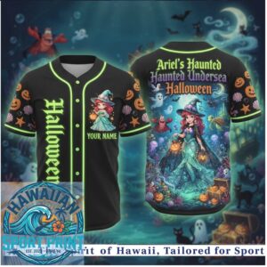 Princess Ariel Haunted Undersea Halloween Custom Baseball Jersey