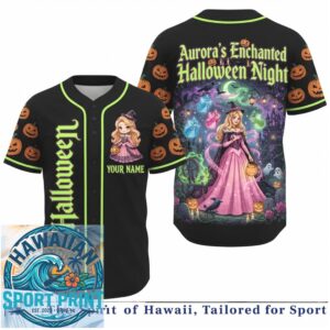Princess Aurora Enchanted Halloween Night Custom Baseball Jersey