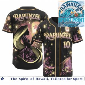 Rapunzel Tangled Lanterns Floating Castle Princess Baseball Jersey