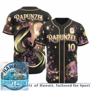 Rapunzel Tangled Lanterns Floating Castle Princess Baseball Jersey